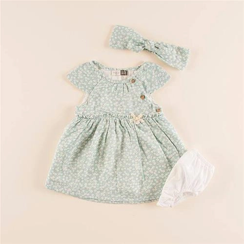 ست پیراهن و شورت دخترانه طرح گلدیس Indigo