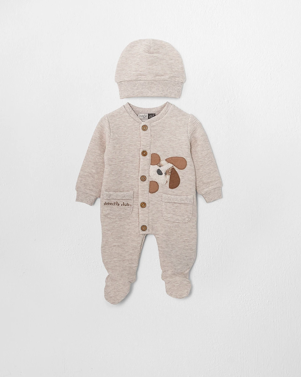 doggy سرهمی پسرانه با کلاه طرح هاپو کد 25204 - تصویر 1